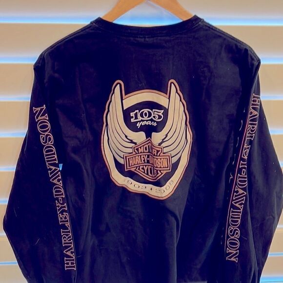 Mens Harley Davidson longsleeve logo tshirt 2008 medium - Picture 1 of 4